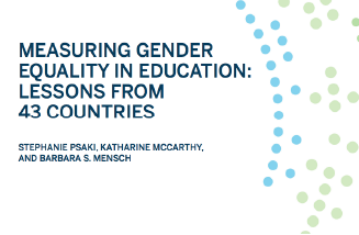 GIRL Center Research Brief: Measuring Gender Equality In  Education: Lessons From 43 Countries.